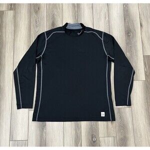 Nike Pro Combat Hyperwarm Black Fitted Long Sleeve Athletic Shirt Mens Sz 2XL